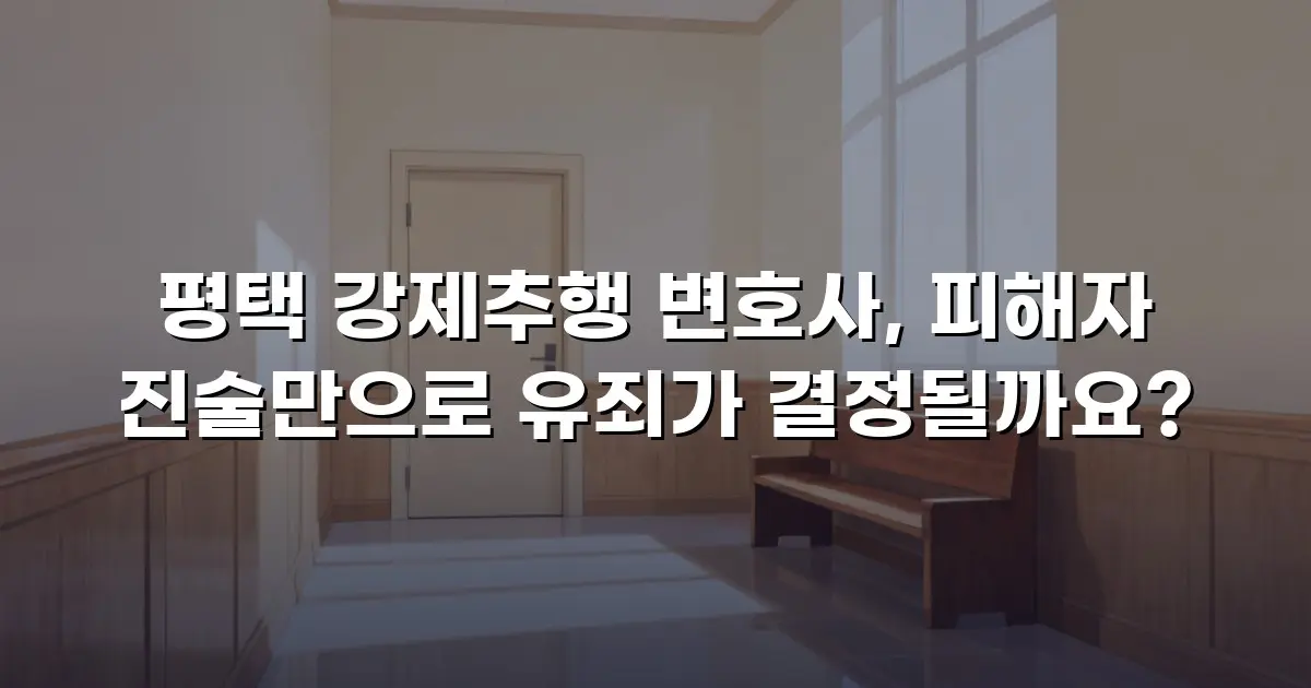 평택 강제추행 변호사, 피해자 진술만으로 유죄가 결정될까요?