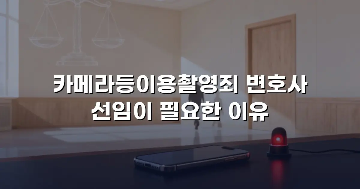 카메라등이용촬영죄 변호사 선임이 필요한 이유