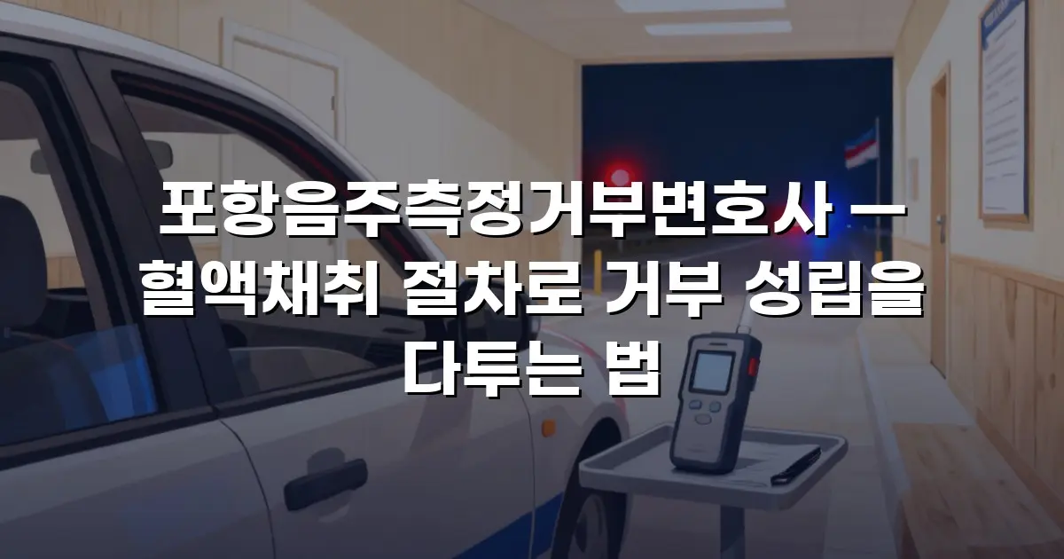 포항음주측정거부변호사 — 혈액채취 절차로 거부 성립을 다투는 법
