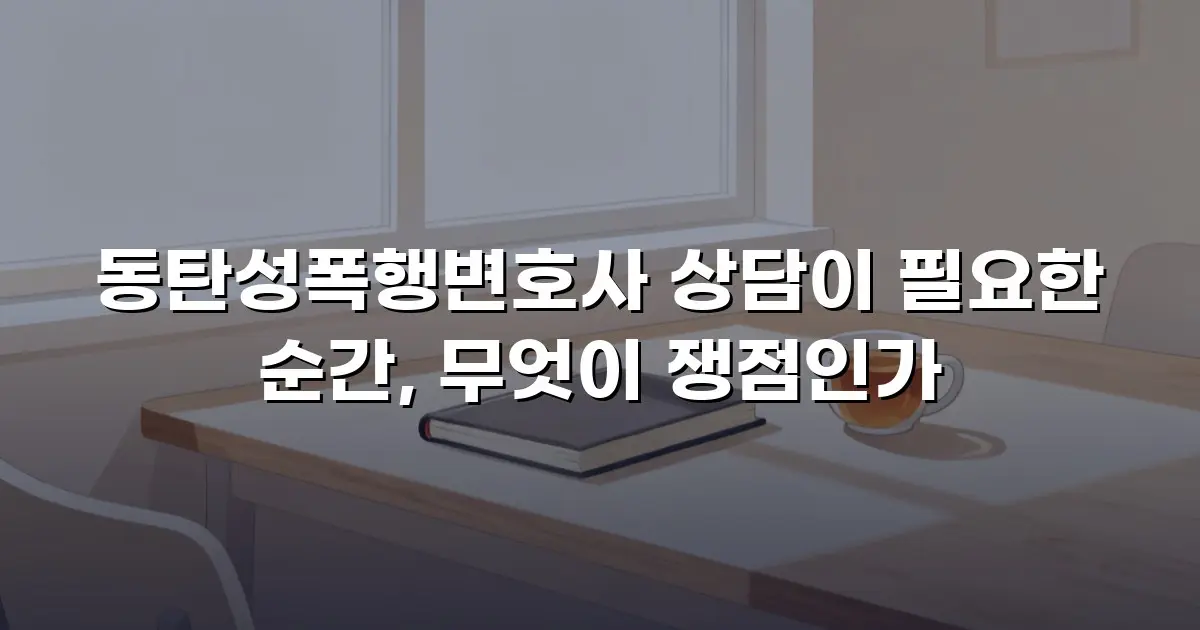 동탄성폭행변호사 상담이 필요한 순간, 무엇이 쟁점인가