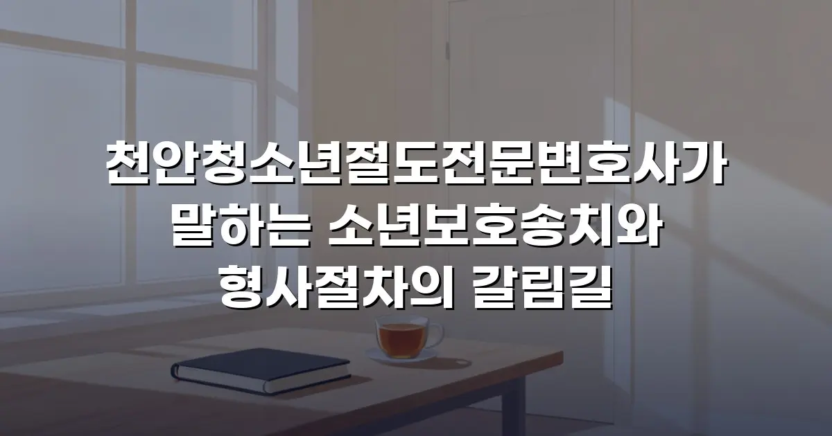 천안청소년절도전문변호사가 말하는 소년보호송치와 형사절차의 갈림길