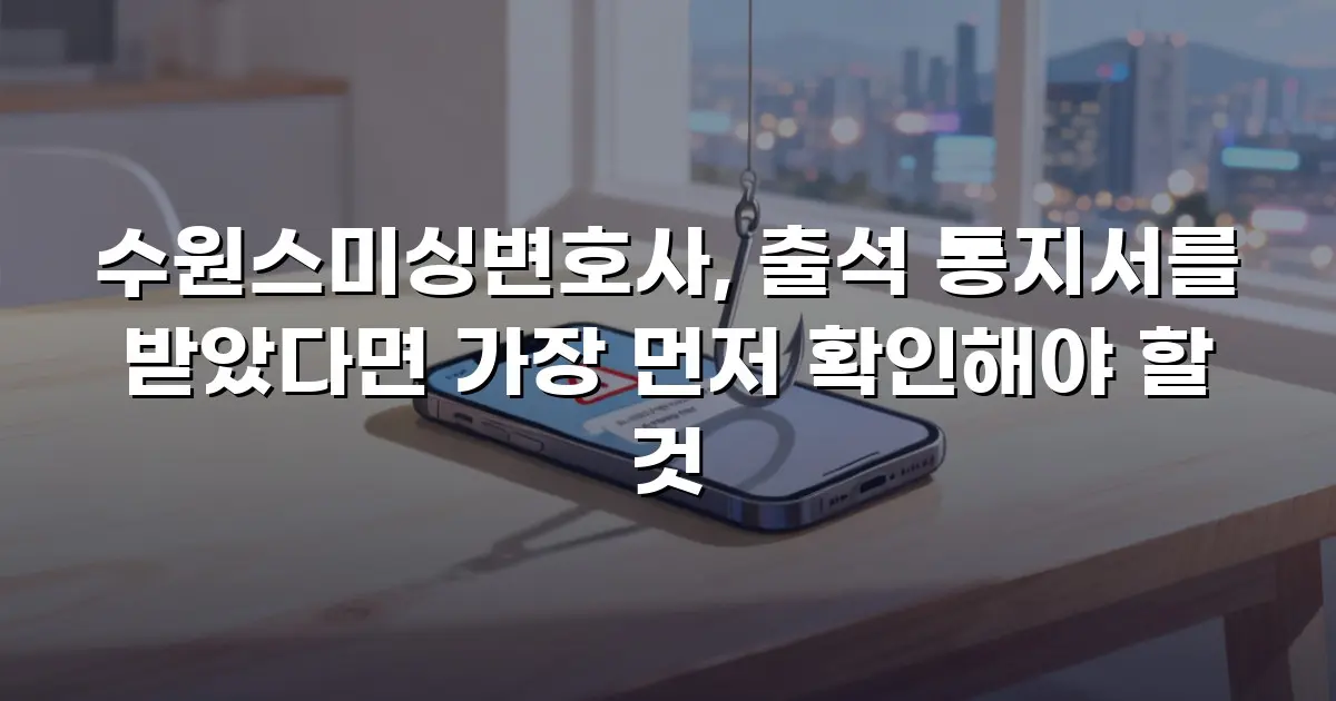 수원스미싱변호사, 출석 통지서를 받았다면 가장 먼저 확인해야 할 것