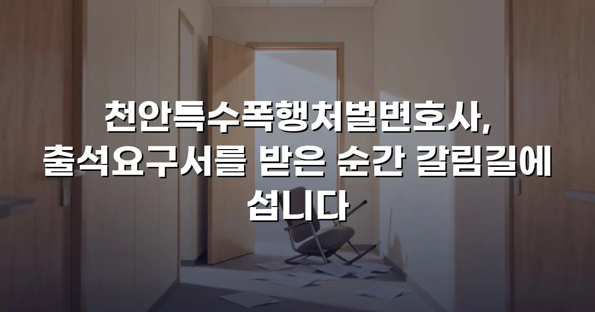 천안특수폭행처벌변호사, 출석요구서를 받은 순간 갈림길에 섭니다