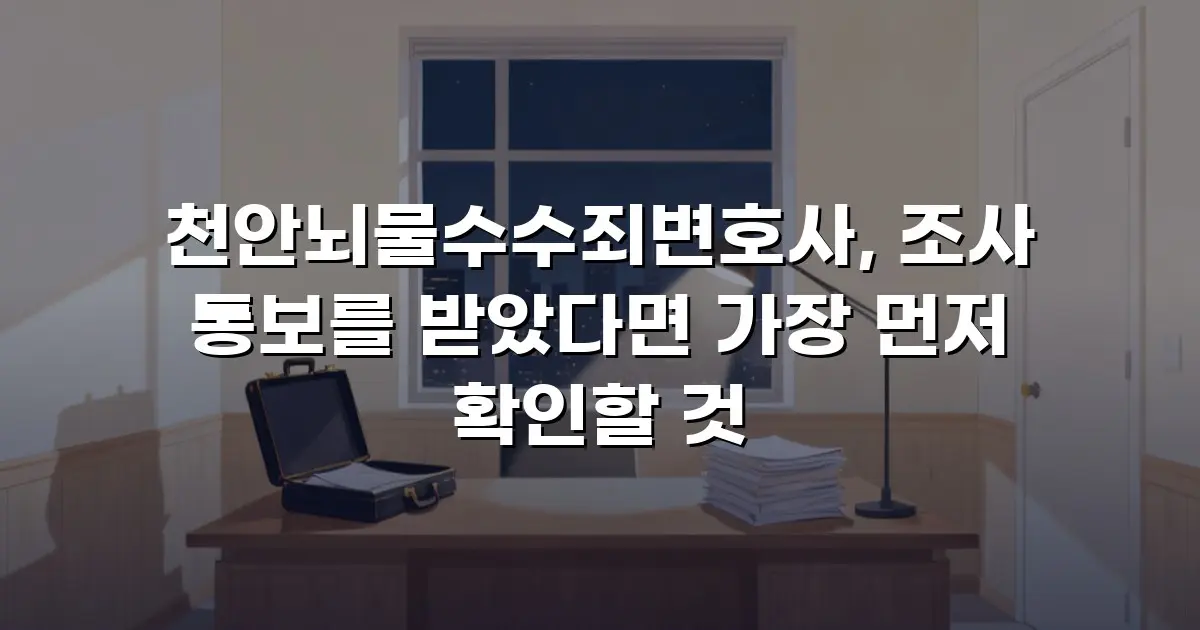 천안뇌물수수죄변호사, 조사 통보를 받았다면 가장 먼저 확인할 것