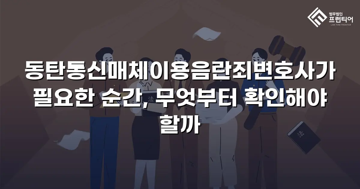 동탄통신매체이용음란죄변호사가 필요한 순간, 무엇부터 확인해야 할까