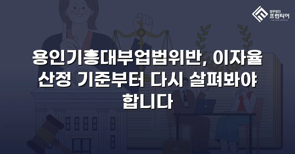 용인기흥대부업법위반, 이자율 산정 기준부터 다시 살펴봐야 합니다