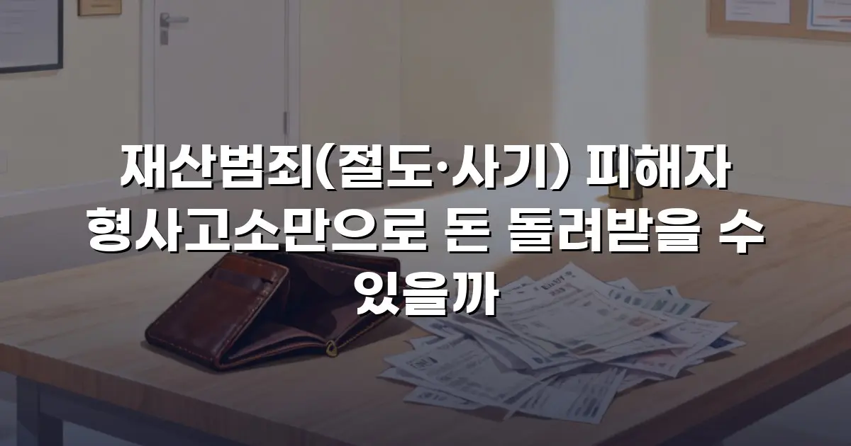 재산범죄(절도·사기) 피해자 형사고소만으로 돈 돌려받을 수 있을까