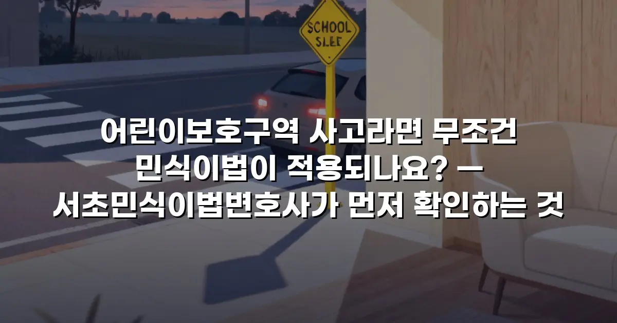어린이보호구역 사고라면 무조건 민식이법이 적용되나요? — 서초민식이법변호사가 먼저 확인하는 것
