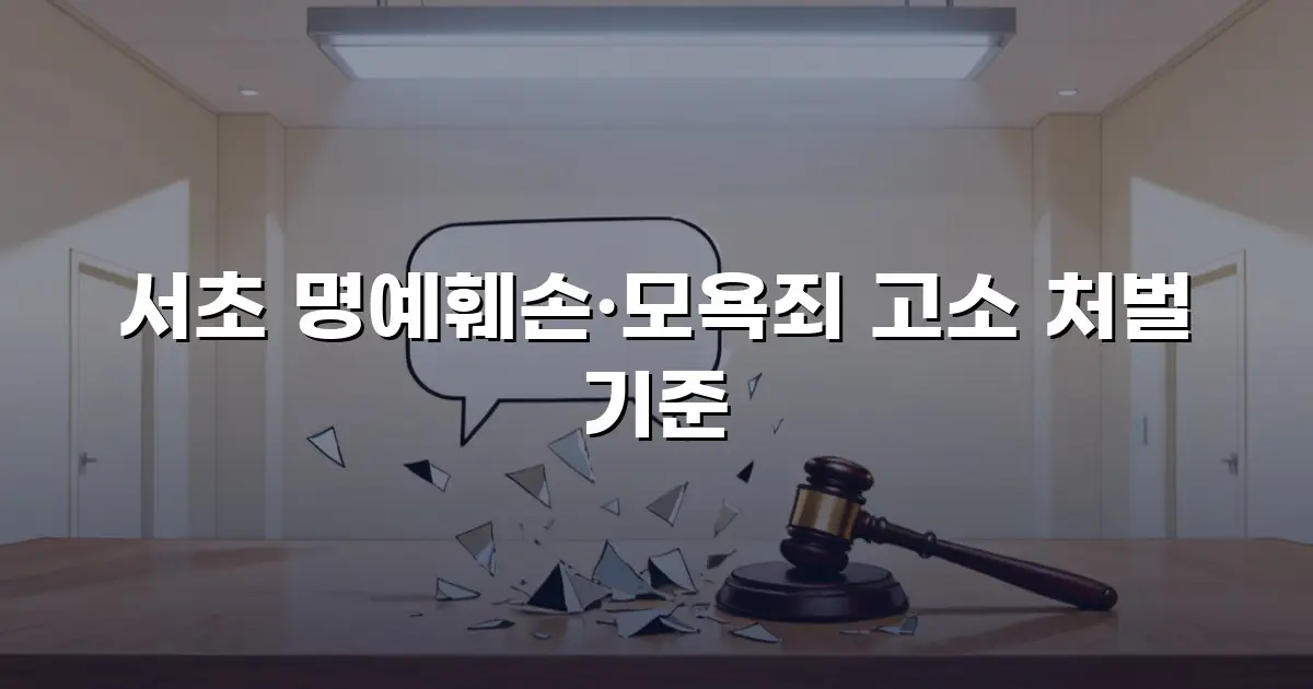 서초 명예훼손·모욕죄 고소 처벌 기준