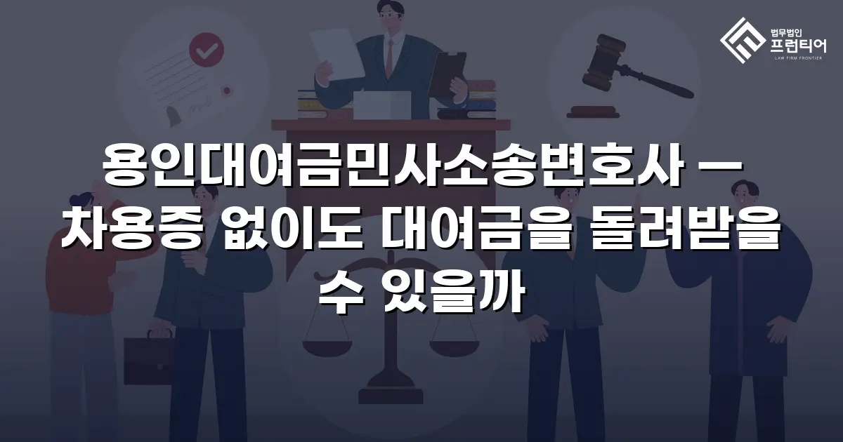 용인대여금민사소송변호사 — 차용증 없이도 대여금을 돌려받을 수 있을까