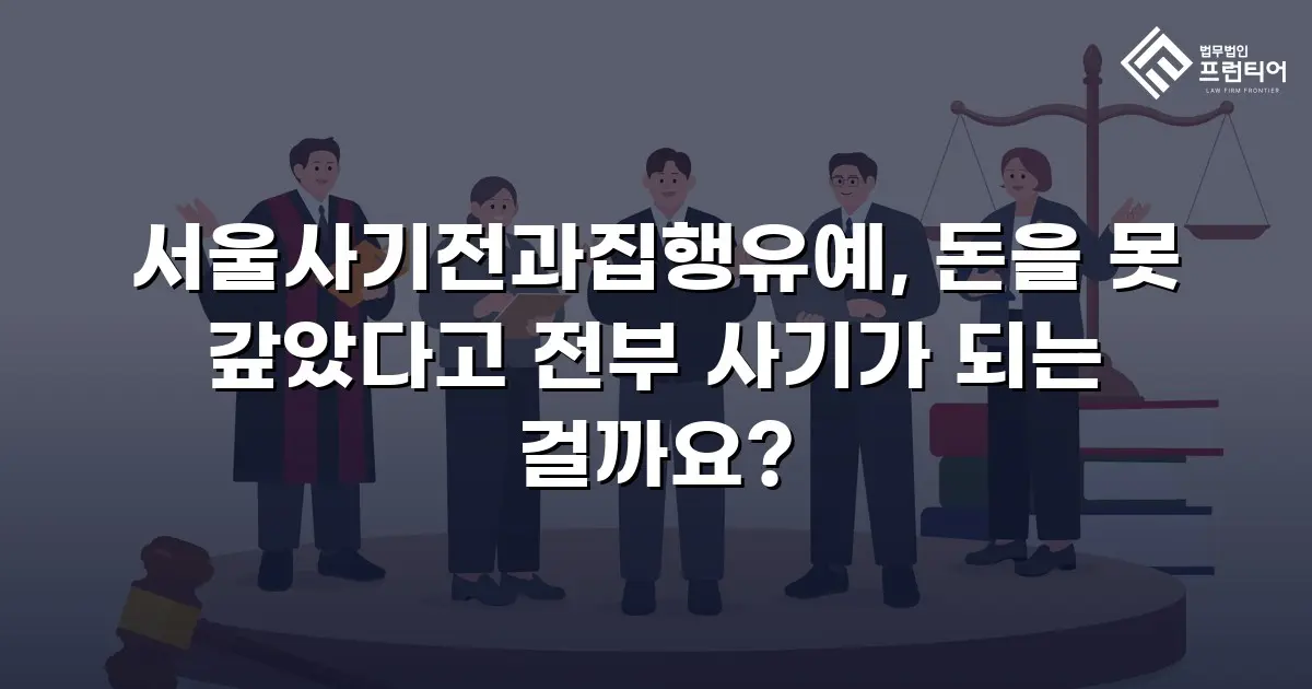 서울사기전과집행유예, 돈을 못 갚았다고 전부 사기가 되는 걸까요?