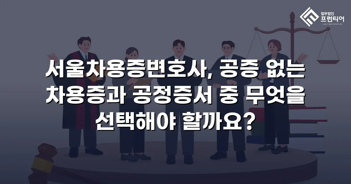 서울차용증변호사, 공증 없는 차용증과 공정증서 중 무엇을 선택해야 할까요?