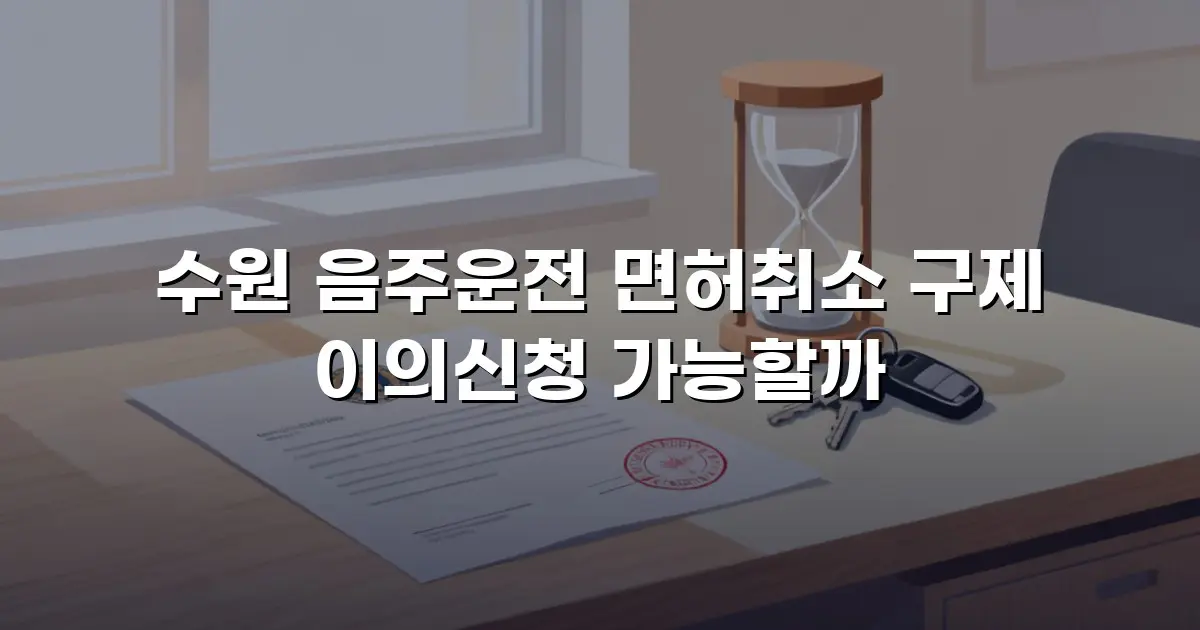 수원 음주운전 면허취소 구제 이의신청 가능할까