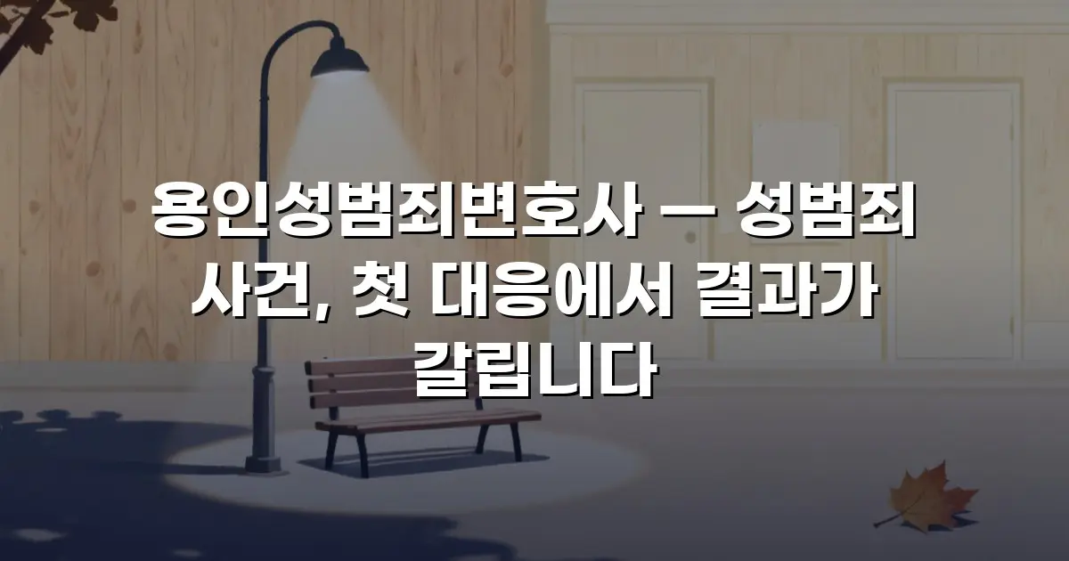 용인성범죄변호사 — 성범죄 사건, 첫 대응에서 결과가 갈립니다