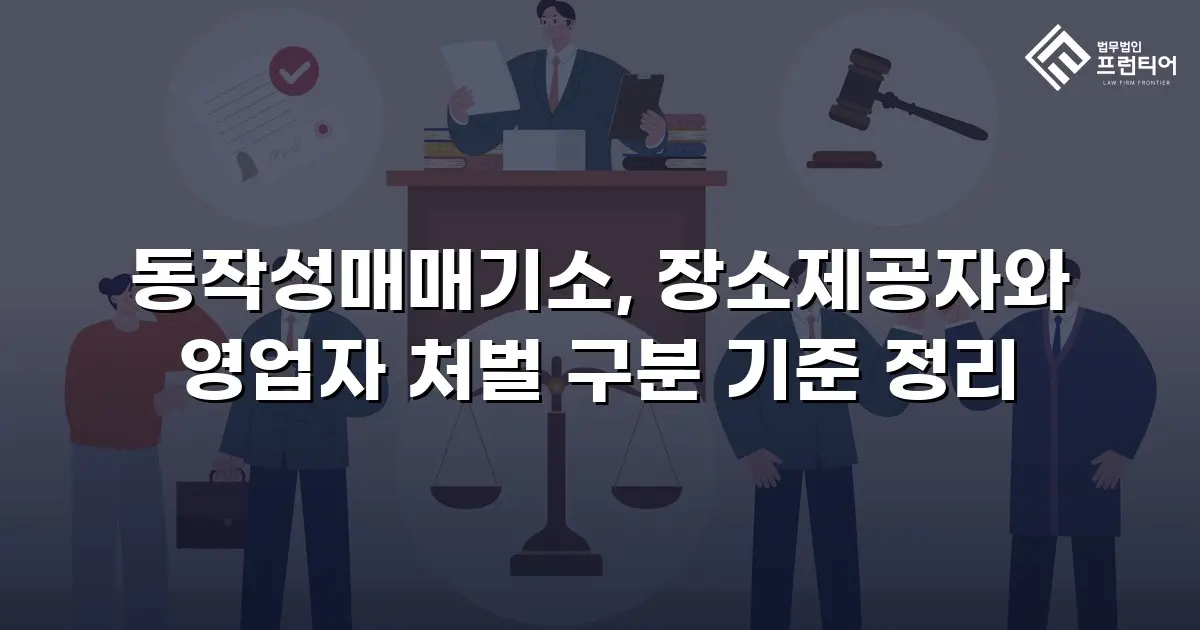 동작성매매기소, 장소제공자와 영업자 처벌 구분 기준 정리