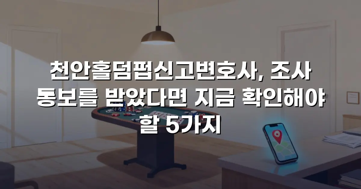 천안홀덤펍신고변호사, 조사 통보를 받았다면 지금 확인해야 할 5가지