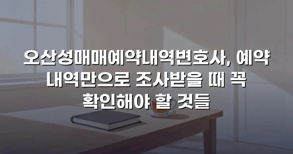 오산성매매예약내역변호사, 예약 내역만으로 조사받을 때 꼭 확인해야 할 것들