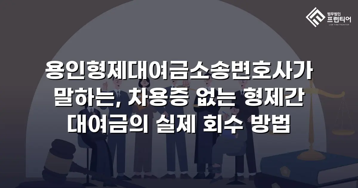 용인형제대여금소송변호사가 말하는, 차용증 없는 형제간 대여금의 실제 회수 방법