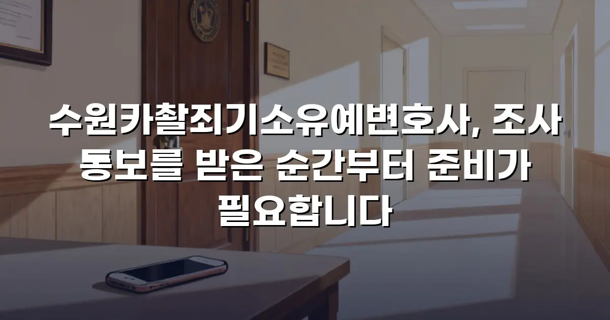 수원카촬죄기소유예변호사, 조사 통보를 받은 순간부터 준비가 필요합니다