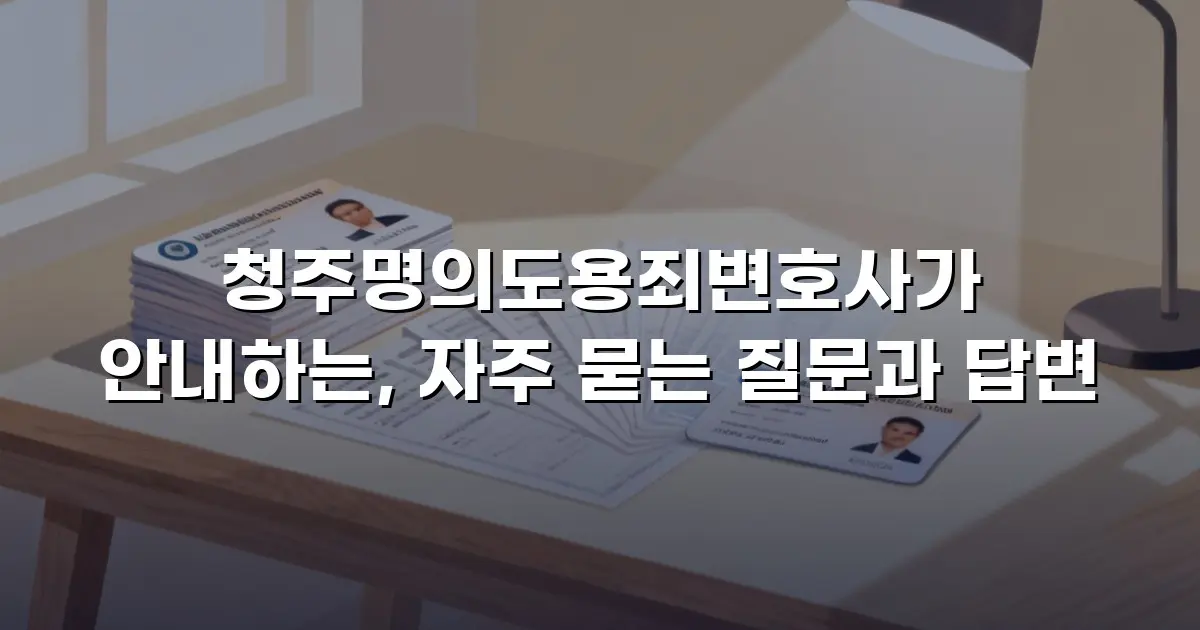 청주명의도용죄변호사가 안내하는, 자주 묻는 질문과 답변