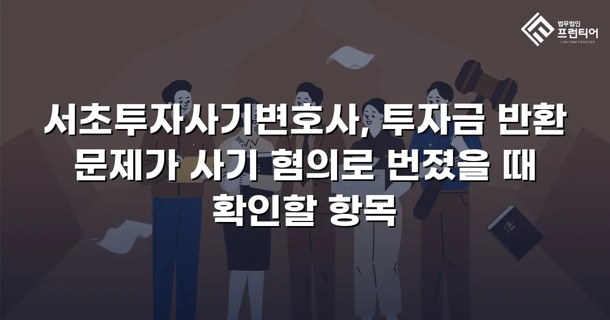 서초투자사기변호사, 투자금 반환 문제가 사기 혐의로 번졌을 때 확인할 항목