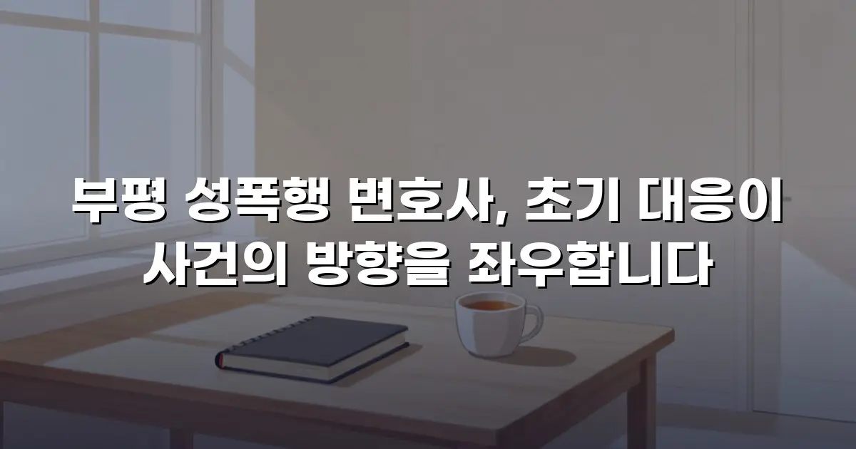 부평 성폭행 변호사, 초기 대응이 사건의 방향을 좌우합니다