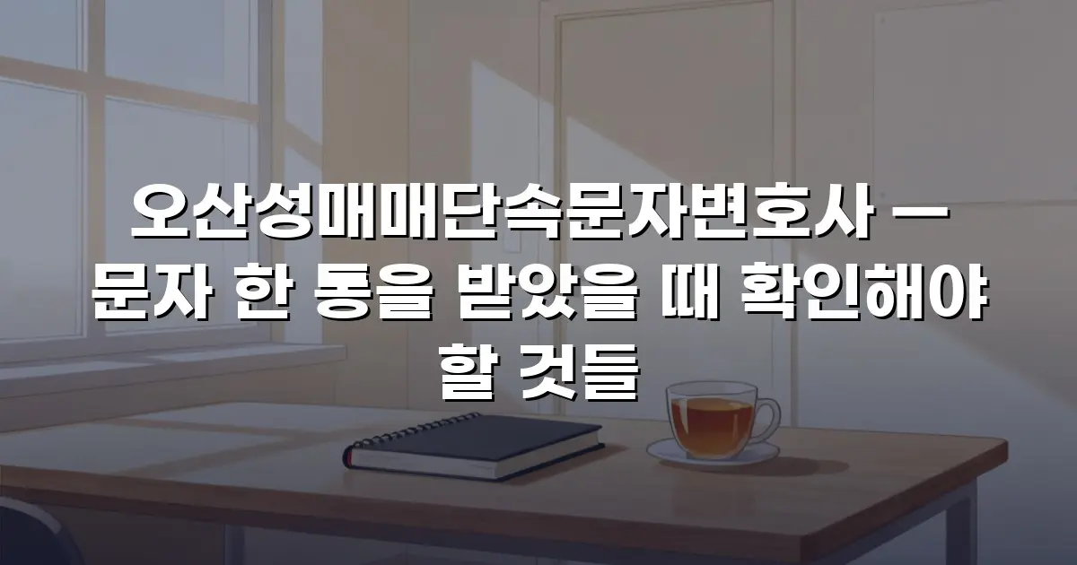 오산성매매단속문자변호사 — 문자 한 통을 받았을 때 확인해야 할 것들