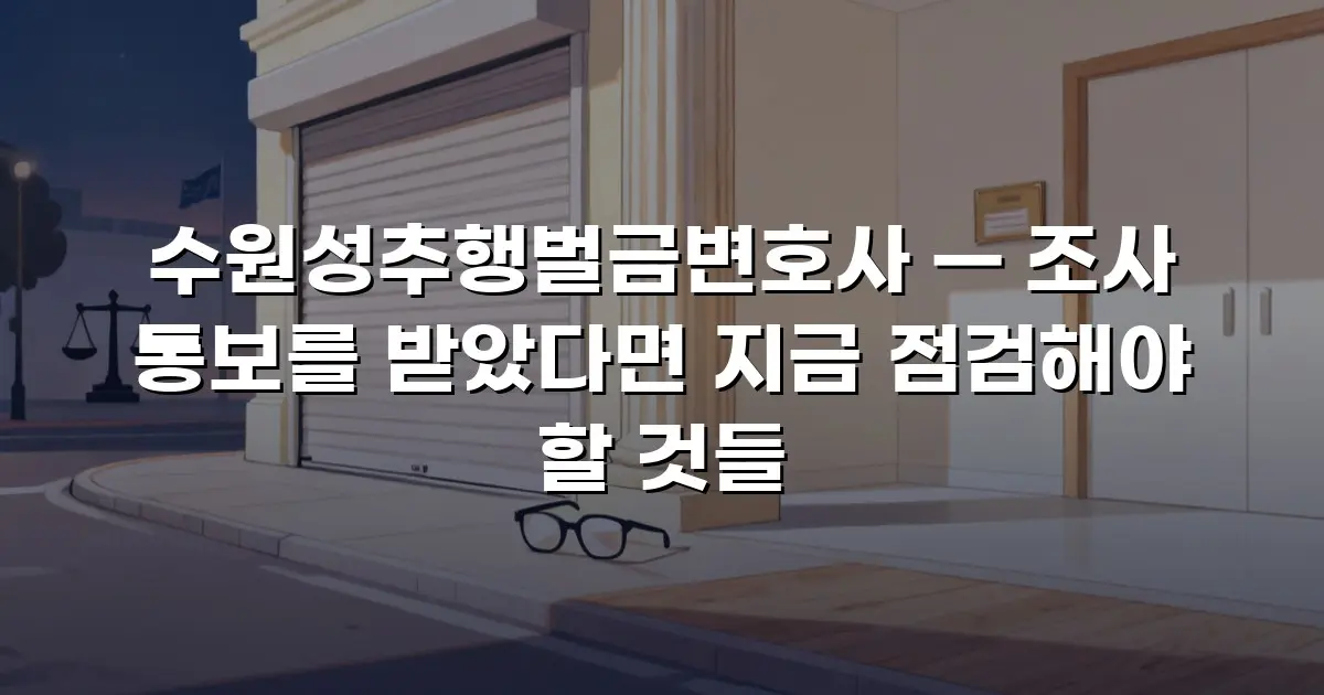 수원성추행벌금변호사 — 조사 통보를 받았다면 지금 점검해야 할 것들