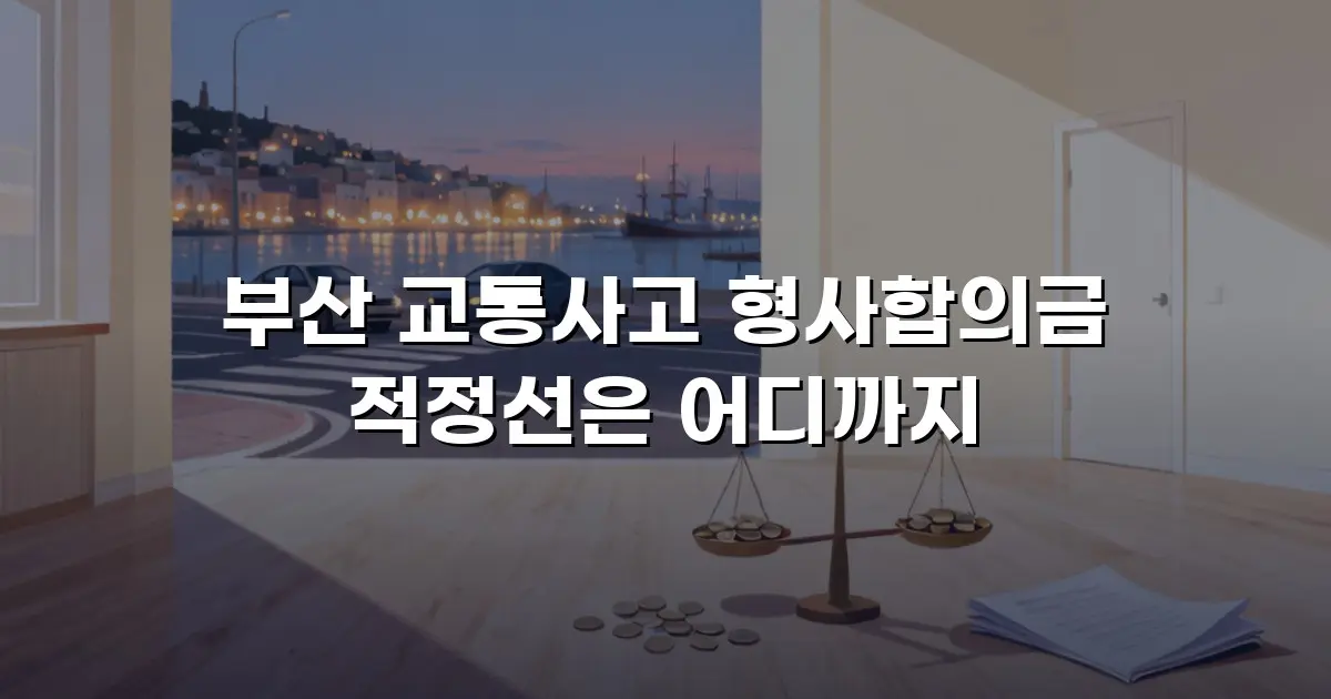 부산 교통사고 형사합의금 적정선은 어디까지