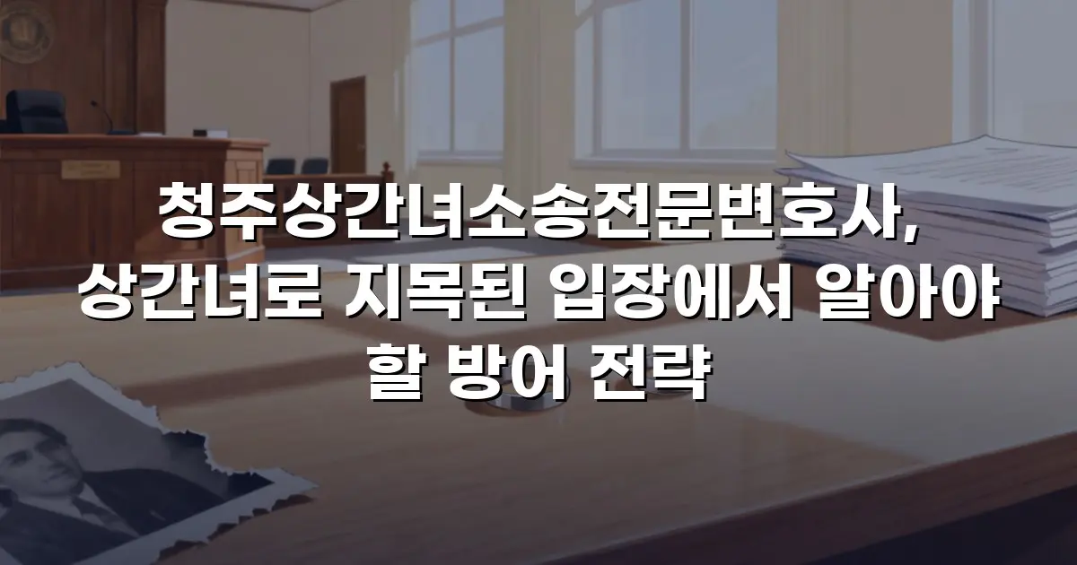 청주상간녀소송전문변호사, 상간녀로 지목된 입장에서 알아야 할 방어 전략