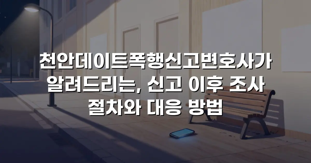 천안데이트폭행신고변호사가 알려드리는, 신고 이후 조사 절차와 대응 방법
