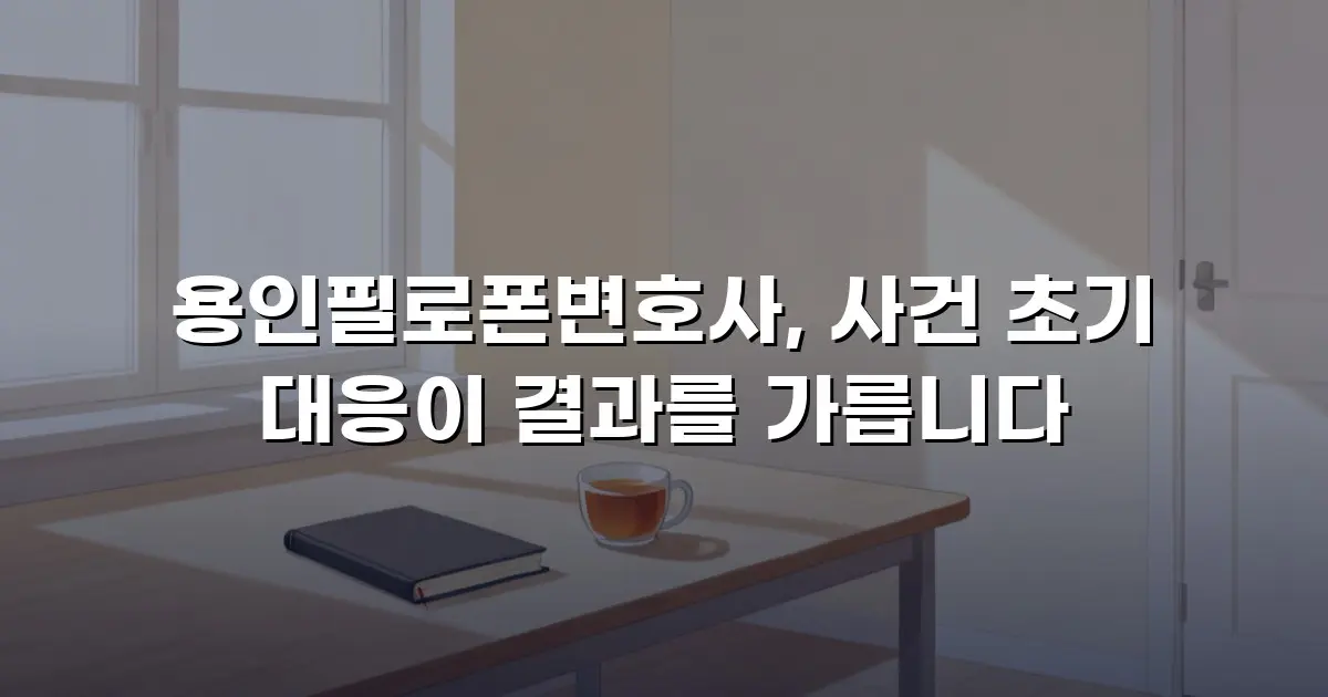 용인필로폰변호사, 사건 초기 대응이 결과를 가릅니다