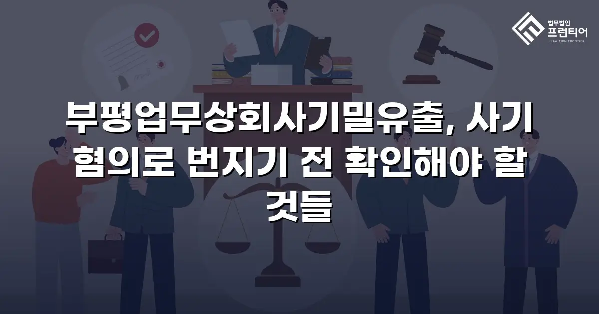 부평업무상회사기밀유출, 사기 혐의로 번지기 전 확인해야 할 것들