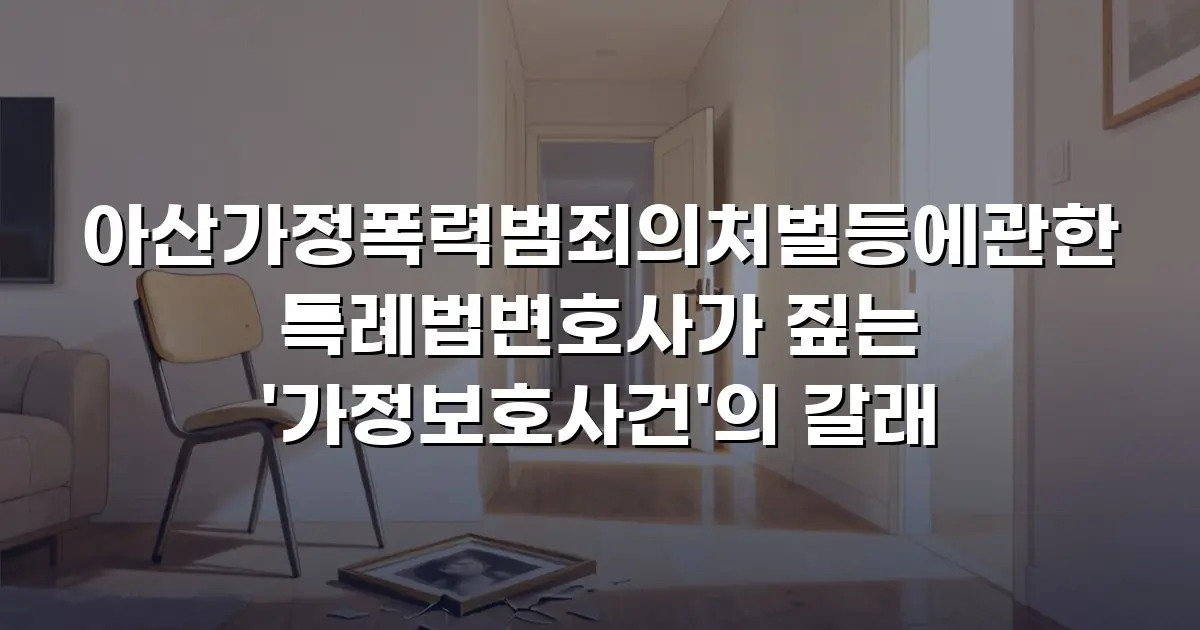 아산가정폭력범죄의처벌등에관한특례법변호사가 짚는 '가정보호사건'의 갈래