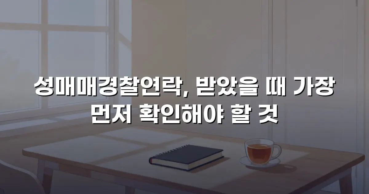 성매매경찰연락, 받았을 때 가장 먼저 확인해야 할 것