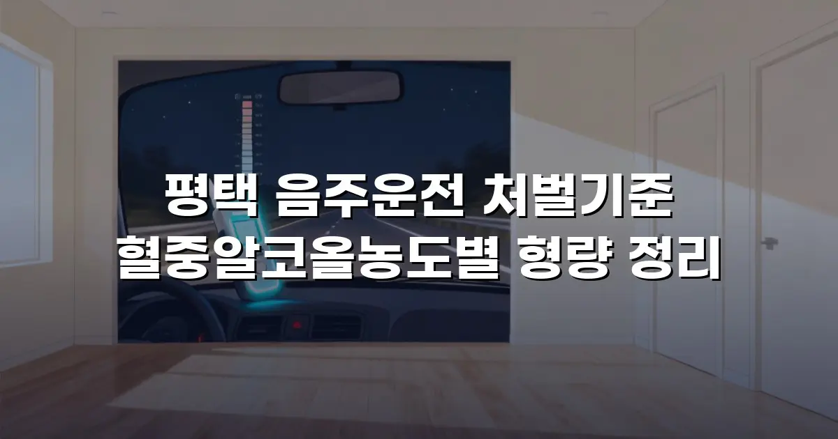 평택 음주운전 처벌기준 혈중알코올농도별 형량 정리