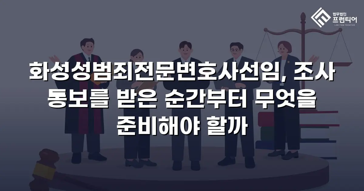 화성성범죄전문변호사선임, 조사 통보를 받은 순간부터 무엇을 준비해야 할까