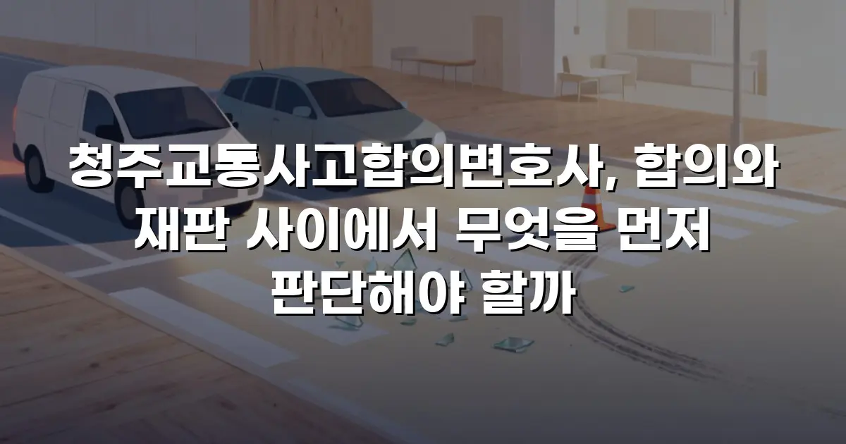 청주교통사고합의변호사, 합의와 재판 사이에서 무엇을 먼저 판단해야 할까