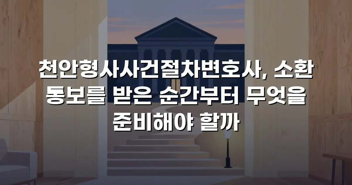 천안형사사건절차변호사, 소환 통보를 받은 순간부터 무엇을 준비해야 할까