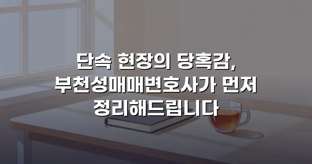 단속 현장의 당혹감, 부천성매매변호사가 먼저 정리해드립니다