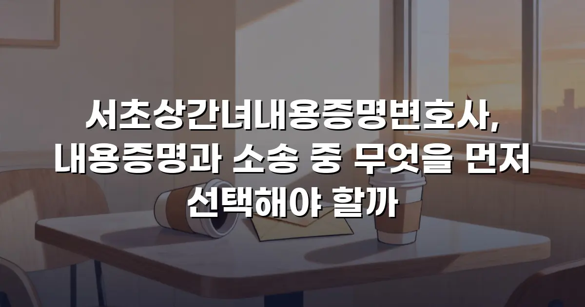 서초상간녀내용증명변호사, 내용증명과 소송 중 무엇을 먼저 선택해야 할까