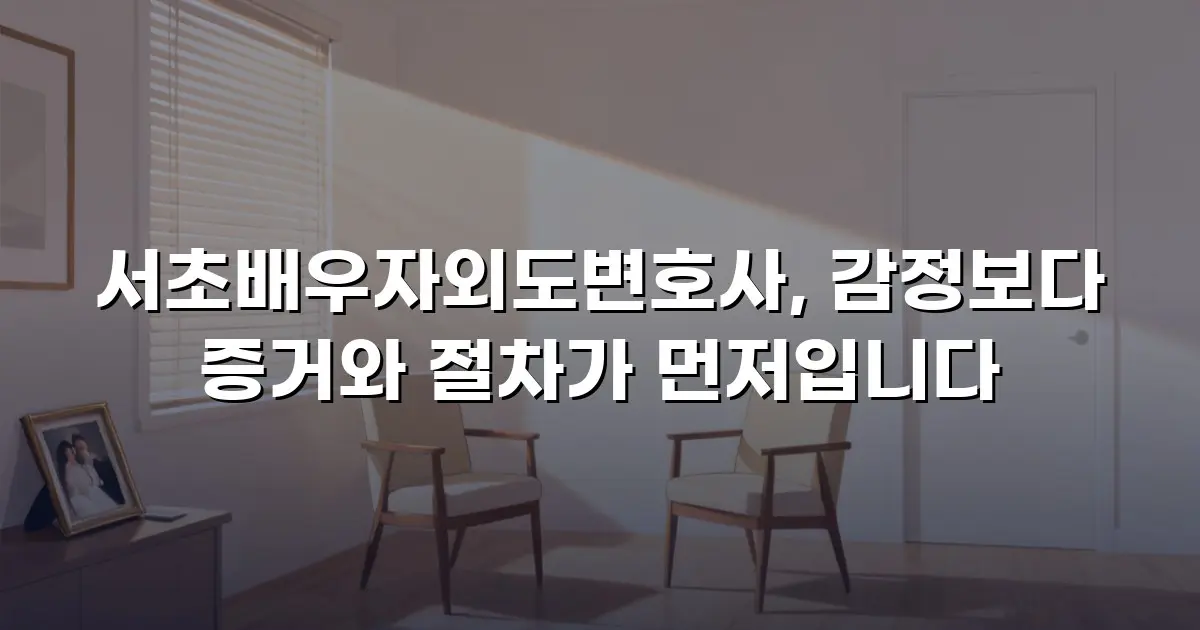 서초배우자외도변호사, 감정보다 증거와 절차가 먼저입니다