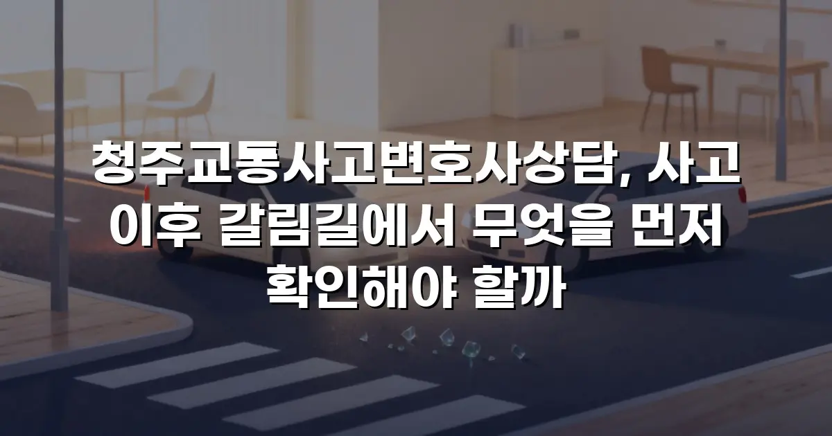 청주교통사고변호사상담, 사고 이후 갈림길에서 무엇을 먼저 확인해야 할까