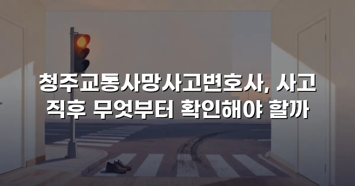 청주교통사망사고변호사, 사고 직후 무엇부터 확인해야 할까