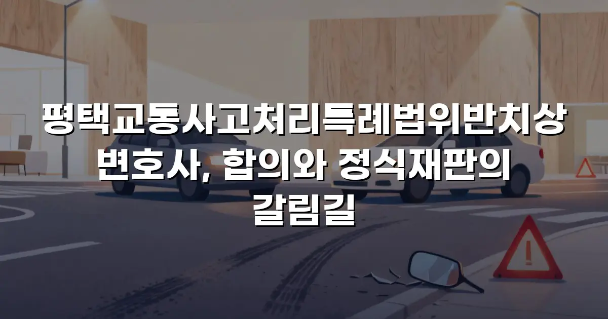 평택교통사고처리특례법위반치상변호사, 합의와 정식재판의 갈림길