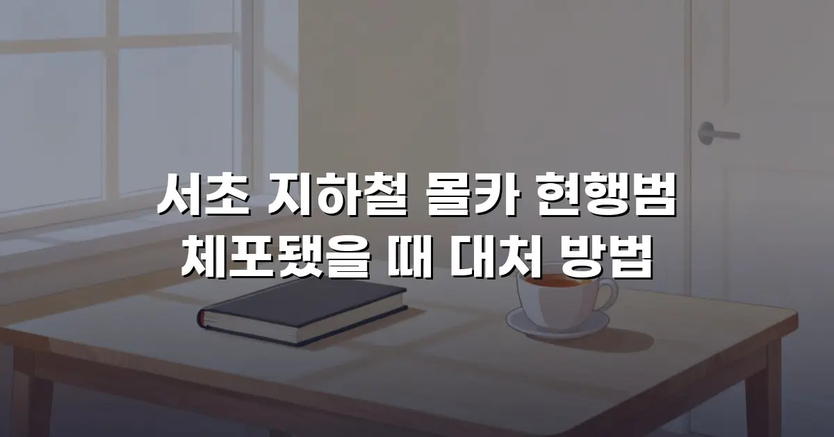 서초 지하철 몰카 현행범 체포됐을 때 대처 방법