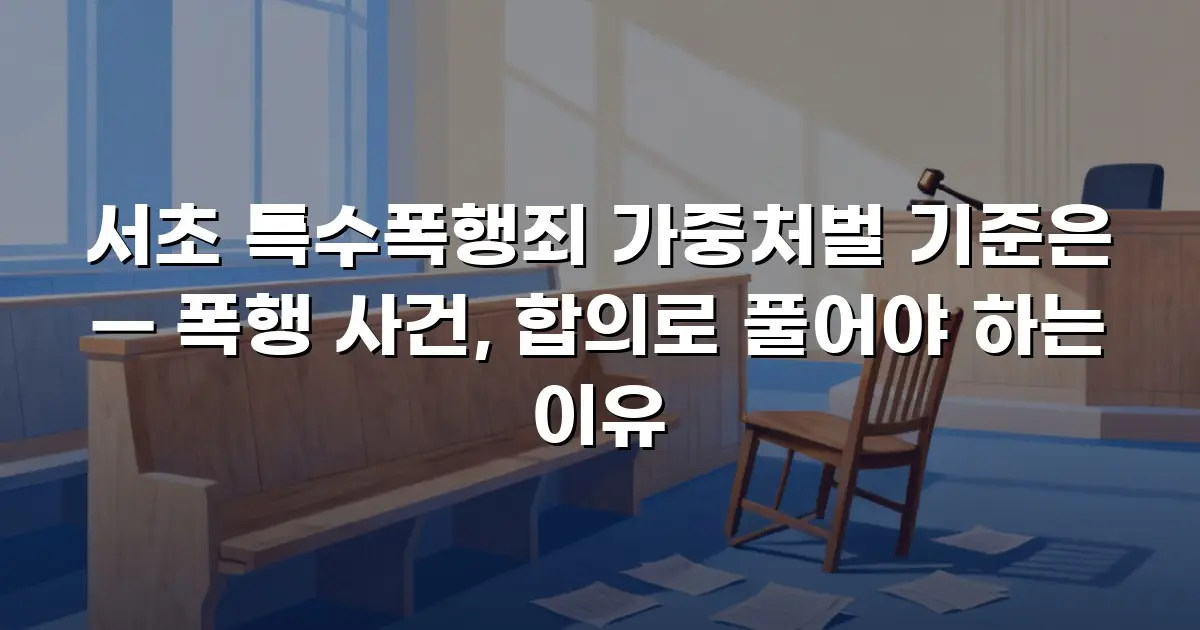 서초 특수폭행죄 가중처벌 기준은 — 폭행 사건, 합의로 풀어야 하는 이유