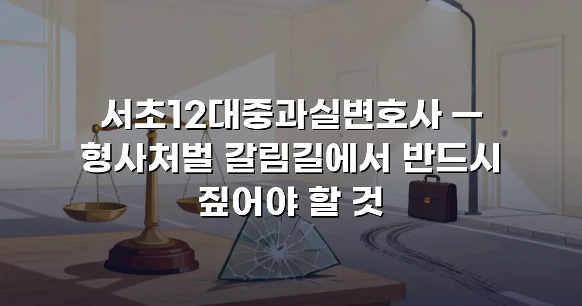 서초12대중과실변호사 — 형사처벌 갈림길에서 반드시 짚어야 할 것