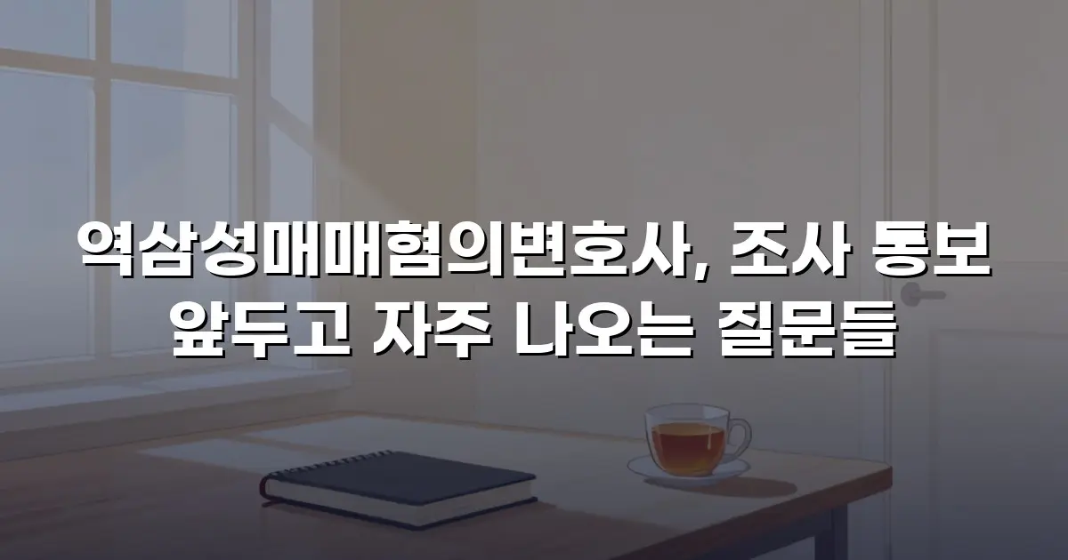 역삼성매매혐의변호사, 조사 통보 앞두고 자주 나오는 질문들