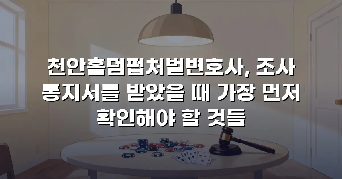 천안홀덤펍처벌변호사, 조사 통지서를 받았을 때 가장 먼저 확인해야 할 것들